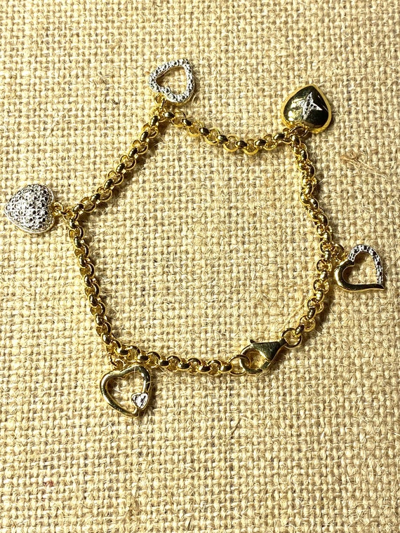 Ross Simons sterling silver gold tone slipper charm bracelet 7.25” | eBay