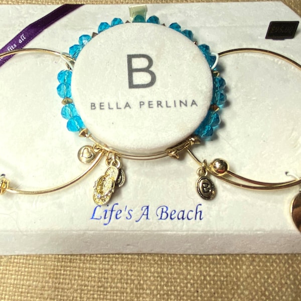 Bella Perlina "Life's A Beach" Gold Tone Bracelet Set