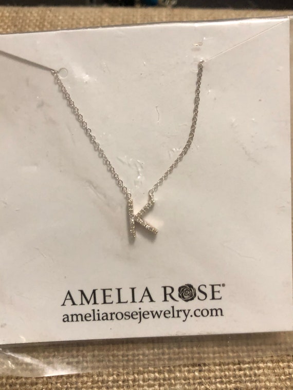 Amelia Rose Initial k Necklace - Etsy