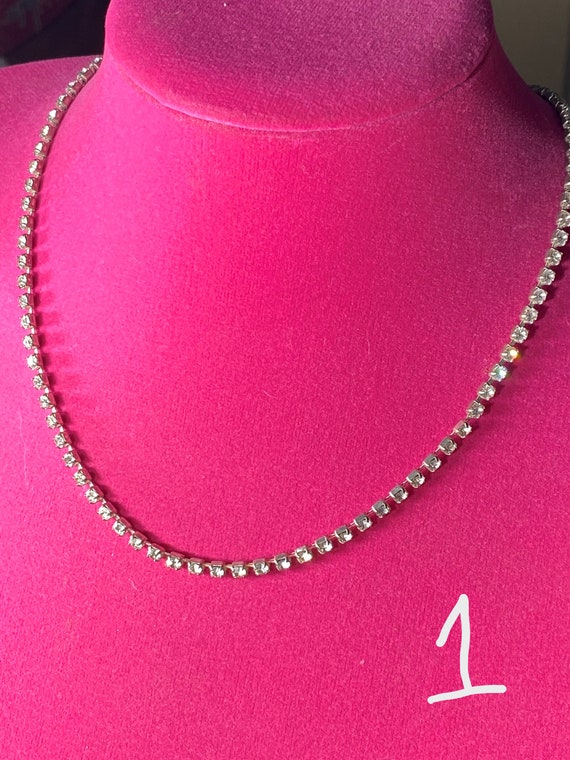 Choice of Silver Tone Rhinestone Necklaces