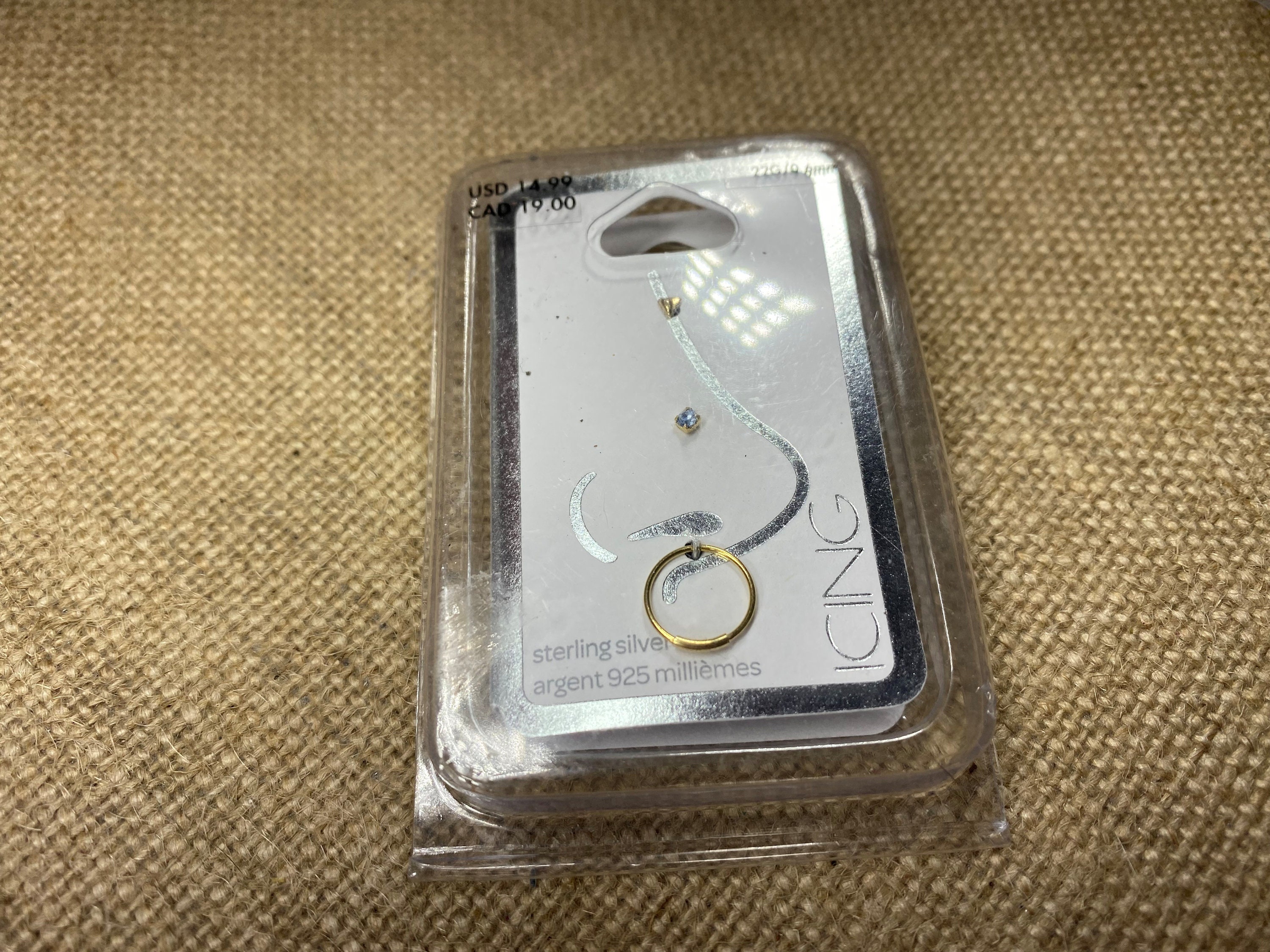 Icing Sterling Silver Gold Tone Nose Ring Set 22G Etsy
