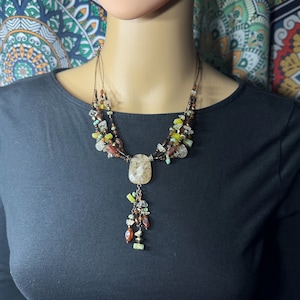 Coldwater Creek Copper Tone Multi Stone Necklace