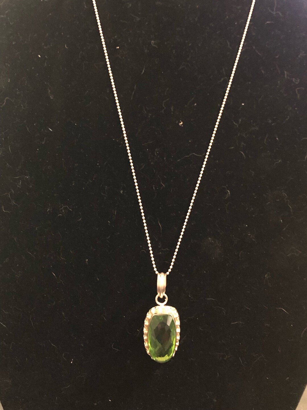 Sterling Silver Peridot Pendant Necklace Etsy