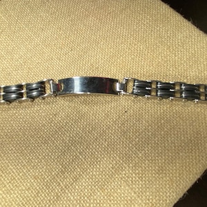 Stainless Steel Silver Tone Engravable Medical/ID Bracelet