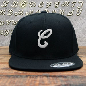Custom  Embroidered 3D Letter Snapback Baseball Cap | Baseball Script