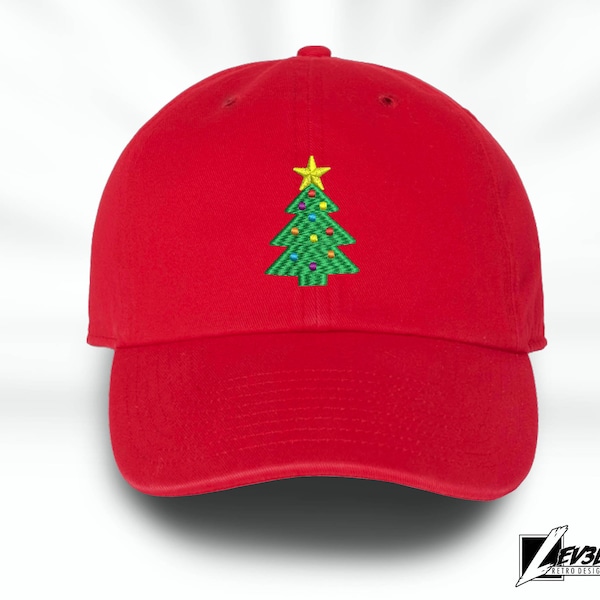 Christmas Tree  Embroidered Low Profile Baseball Cap  Christmas  Cap Christmas Hat Santa Baby North Star