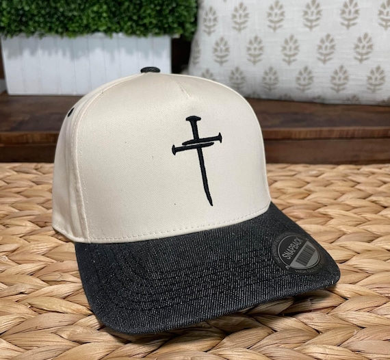 3 Nails Cross 2 Tone Embroidered Snapback Baseball Cap | Christian