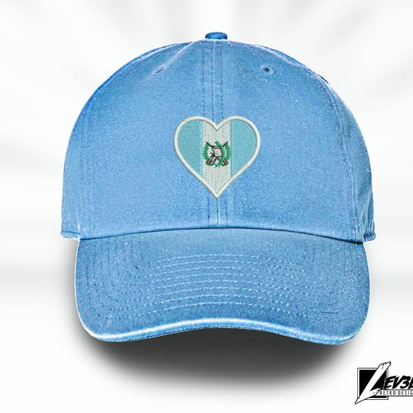 Guatemala Love Embroidered Baseball Unisex Cap Flag Heart Central America Love Amor Chapin