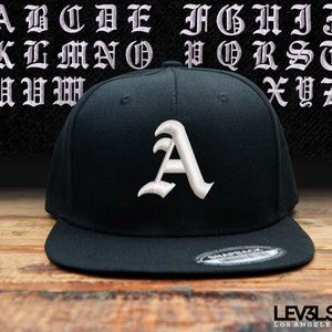 Custom  Embroidered 3D Letter Snapback Baseball Cap | Old English