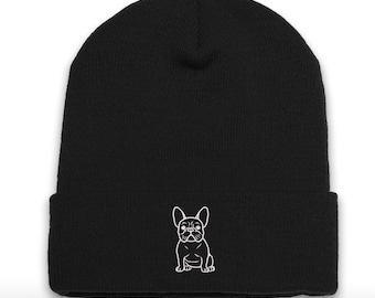 Embroidered French Bulldog Beanie Cap - Dog Lover Gift