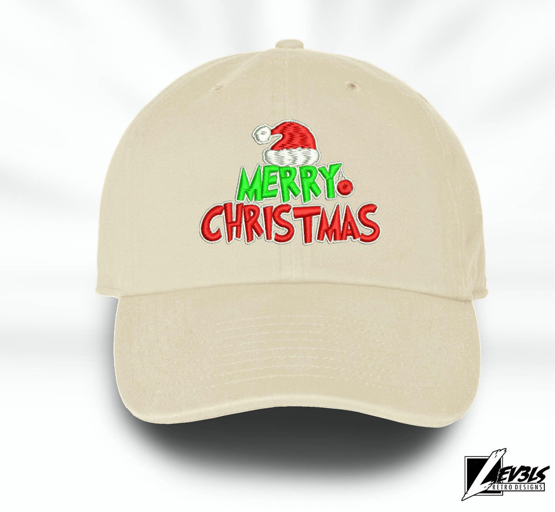Embroidered Christmas Baseball Cap: Merry Christmas Design - Etsy