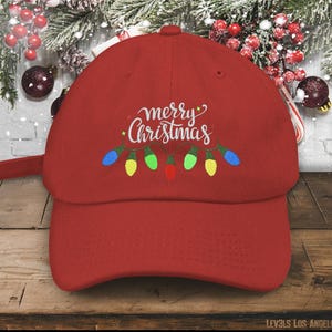 Embroidered Christmas Lights Baseball Cap: Low Profile Cotton Hat