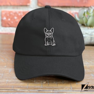 FRENCHI geborduurde low profile ongestructureerde baseballpet FRANSE BULLDOG