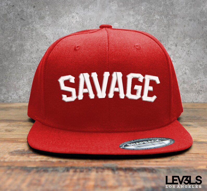 SAVAGE Embroidered Snapback Baseball Cap - Etsy