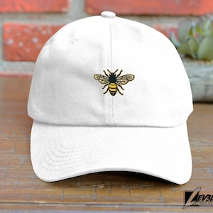 Bee Embroidered Baseball Cap: Honey Bee Adjustable Cotton Dad Hat