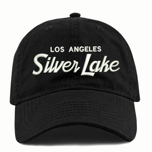 Silver Lake Dad Hat LA Cali Neighborhood Embroidered Unisex Retro Style Cap Ask For Your City