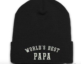 Weltbeste Papa Beanie Mütze | Opa | Pops | Beanie mit Bündchen