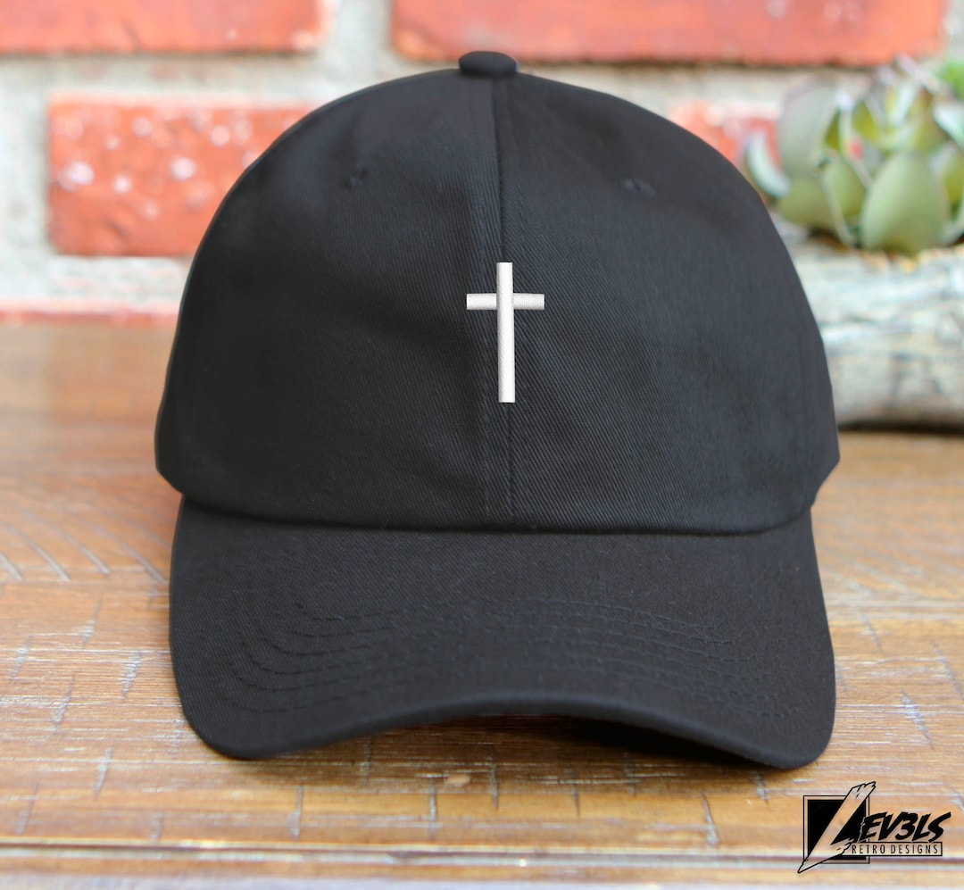 Berretto Baseball Con Croce Cristiana Ricamata - Regolabile, Unisex, Nuovo