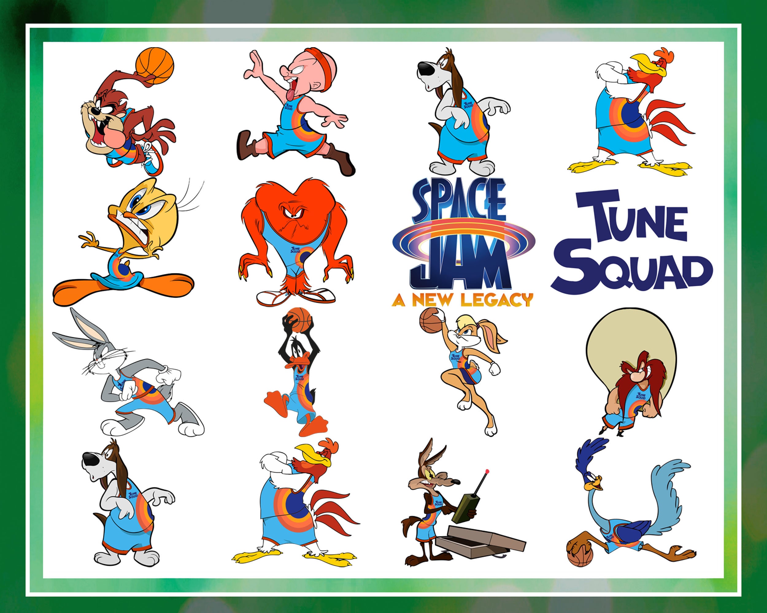 20 SPACE JAM Bundle Tune Squad eps png pdf svg clipart Etsy