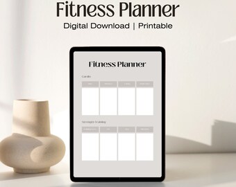 Workout Tracker Printable, Daily Exercise Planner, Weekly Workout Tracker, Gym Training Log, Fitness Planner, A5, A4, US Letter Size