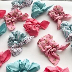 Summer Bunny Ear Scrunchies, Mermaid Hair Ties, Pink Lemons Hair Accessory, Mermaid Hair Scrunchie, Perfect for Summer
