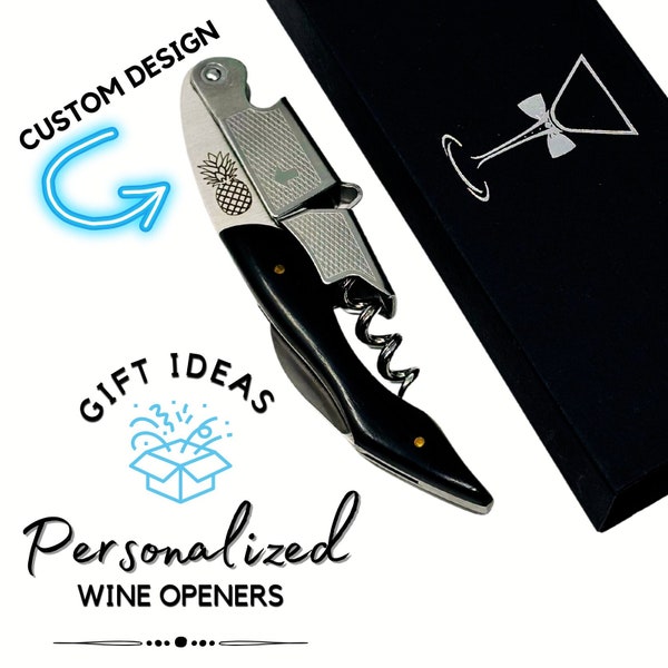 Custom Engraved Wine Opener, Gift For Wine Lovers, Personalized Corkscrew Opener, Perfect Gift For Groomsmen, Birthday Gift For the Boss