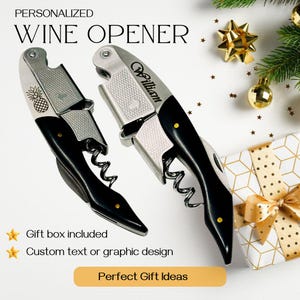 Custom Engraved Wine Opener, Gift For Wine Lovers, Personalized Corkscrew Opener, Perfect Christmas Gift, Christmas Present, Birthday