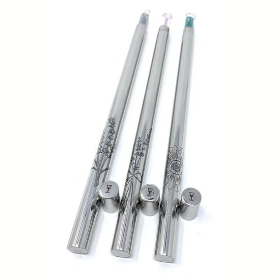 Reusable Glass Straw Set: Straw + Stainless Steel Travel Case & Brush