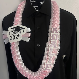 Double Braided Ribbon Lei, Personalized Graduation Lei