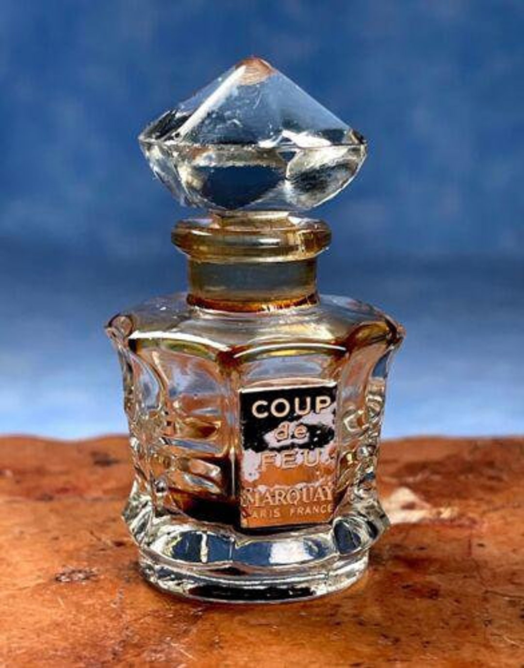 RARE Vtg Mini Prince Marquay Coup De Feu France Perfume Velvet Pouch