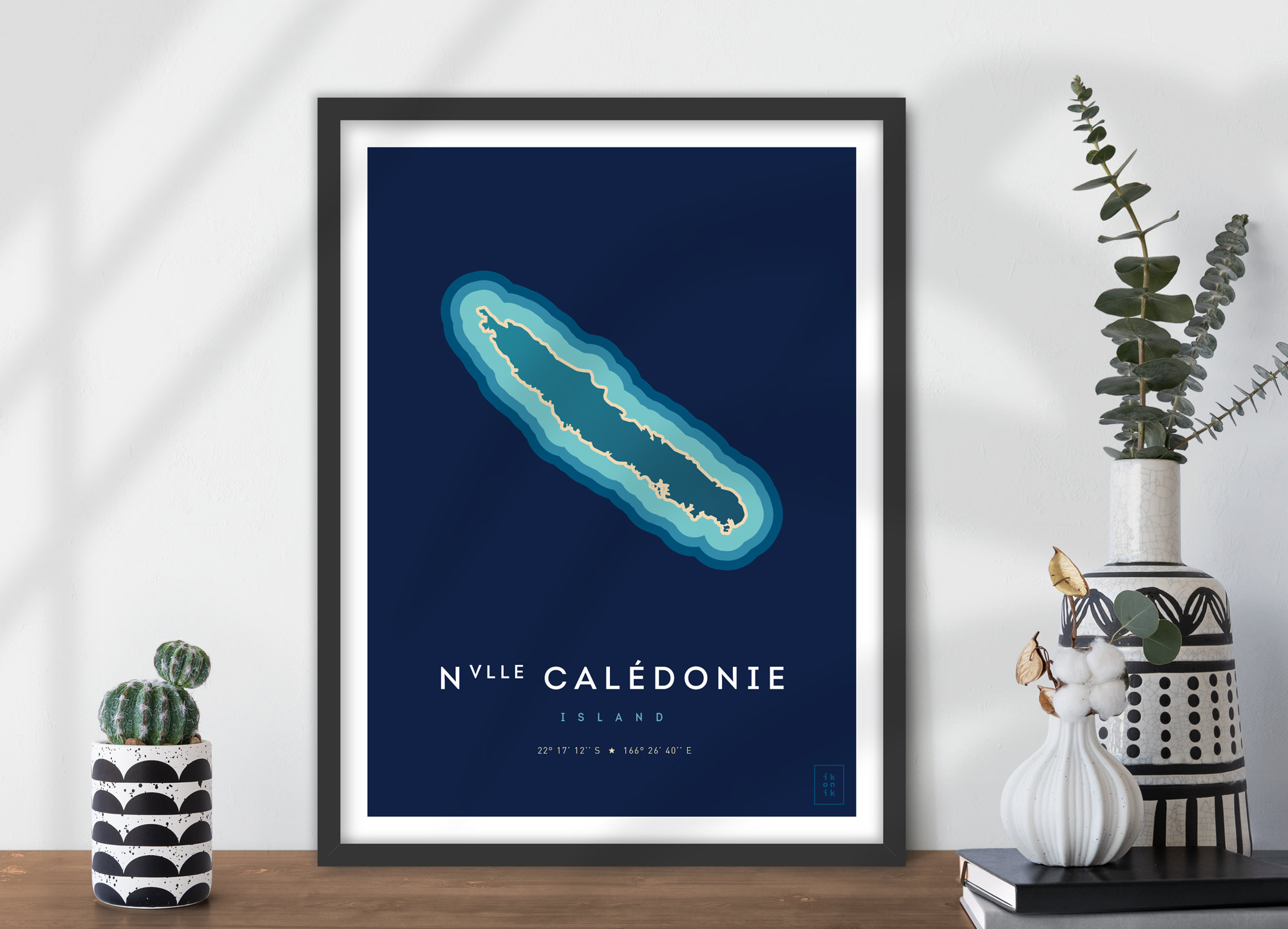 Affiche ancienne de voyage Nouvelle Calédonie TAI de Villemot 1958