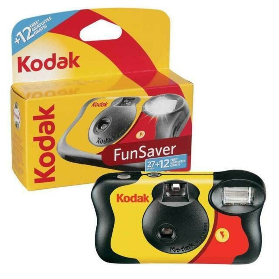 Kodak Single Use Funsaver Camera With Flash 27 Exposures +12 Free