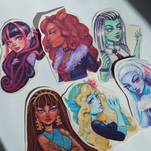 Monster girls stickers (glitter)