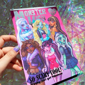 Monster girls - A5 print with silver foil