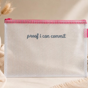 Needlepoint Project Bag / Needlepoint NDLPT, Project Storage Bag, Zippered WIP Bag, Needlepoint Organizer, Craft Project Bag, Embroidered