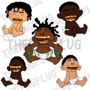 20 Black Cartoon Project Baby Boy Bundel Png