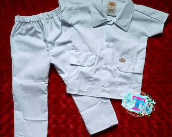 BLANK DICKIES 2pc set KIDS Dickies, Short Sleeves, Pants or Short Set For Kids