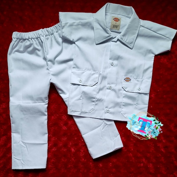 BLANK DICKIES 2pc set KIDS Dickies, Short Sleeves, Pants or Short Set For Kids