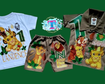 Conjunto infantil Dickies personalizado, temática del Rey León, de 2 o 3 piezas.