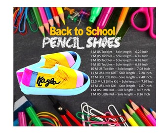 Back to School PENCIL SHOES for Toddlers and Youths