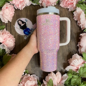 The sparkliest pretty in pink blimg stanley tumbler ✨ Bling cups Avail