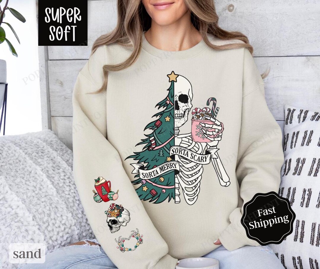 thumbnail image 2 of Sorta Merry Sorta Feral Christmas Sweatshirt Funny Christmas Shirt 2 of 11