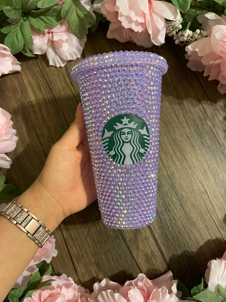 Rhinestone Starbucks Cupcoloured Crystal 24oz Starbucks Etsy