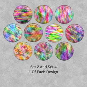 Handmade Abstract Glass Cabochons: Multi-Coloured Domed Flat Backs (10pcs)