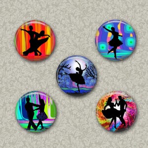 Silhouette Dancers Fridge Magnet,  Housewarming Gift, Office Magnets