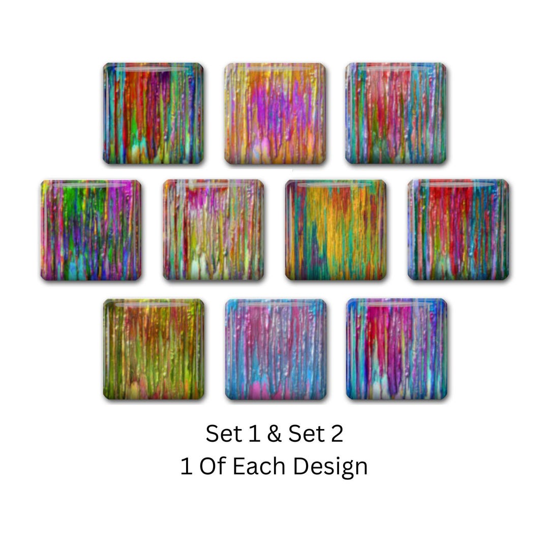 Mulitcoloured Abstract Glass Fridge Magnets, Glass Magnets ...