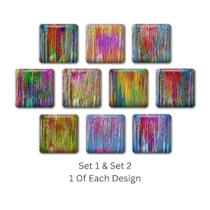 Mulitcoloured Abstract Glass Fridge Magnets, Glass Magnets, Housewarming Gift, Office Magnets