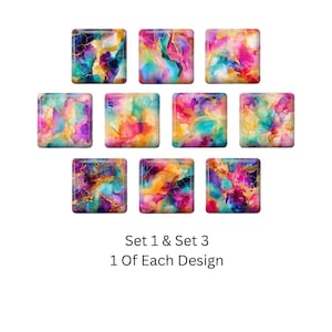 Alcohol In Ink  Sqaure Glass Fridge Magnet, Cat Lover, Housewarming Gift, Office Magnets