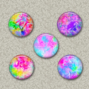 Watercolour Multi-coloured Abstract Glass Fridge Magnets, Glass Magnets, Housewarming Gift, Office Magnets, Abstract Magnet