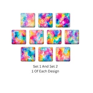 Alcohol In Ink  Sqaure Glass Fridge Magnet, Cat Lover, Housewarming Gift, Office Magnets